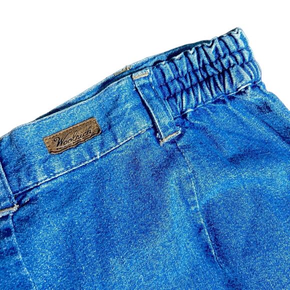 Vintage Woolrich Size Small Denim Midi Skirt Pockets Elastic Waist Western - Picture 7 of 9
